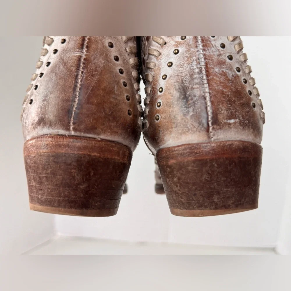 diego di lucca short cowboy cowgirl western distressed ombré leather boots 7.5 - Picture 6 of 9
